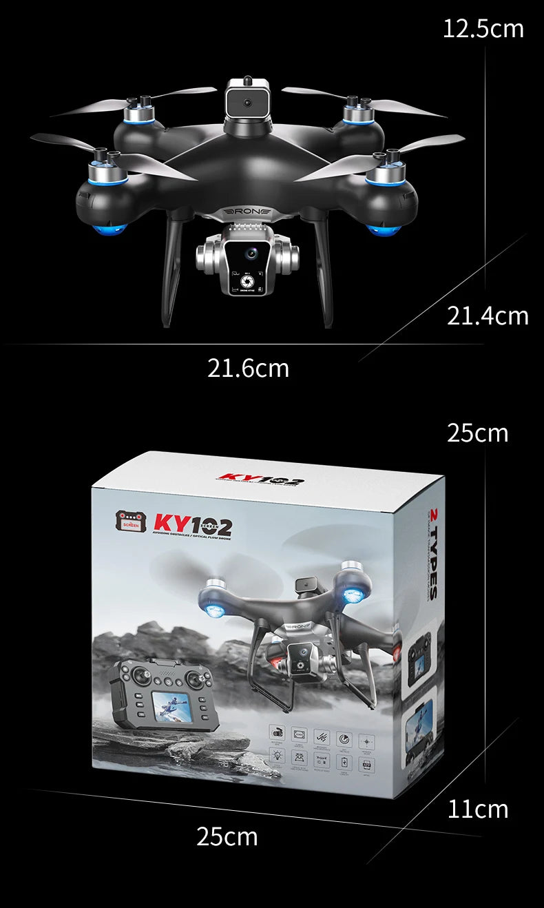 Xiaomi KY102 MAX Drone Professional HD Dual Camera Screen Controlled Brushless Obstacle Avoidance RC Quadcopter Dron Toy 10000M