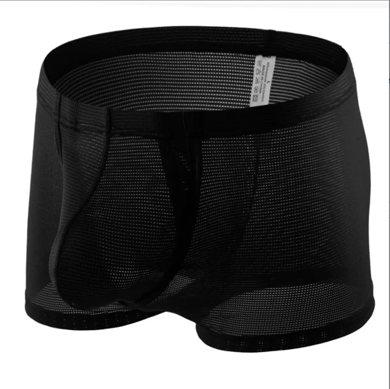 5 PCs Men's High Elastic Plain Color Comfortable Boxer Briefs Panties Breathable Pantyhose