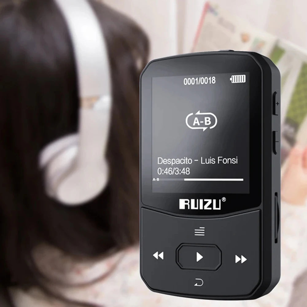 X52 Sport Bluetooth MP3 Player Portable Back clip Mini Music Walkman With Screen Support FM,Recording,Clock,Pedometer Radio