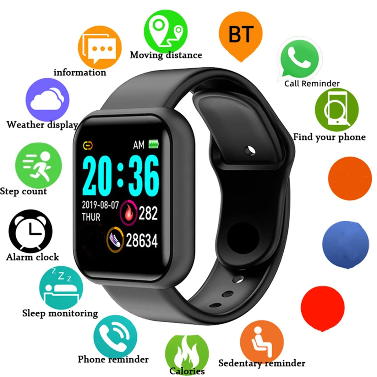 Älykello Miesten Naisten Rannekellot Älykellot Viesti Fitness Monitor Rannekoru Syntymäpäivä Lahja Elektroninen Kello Xiaomi Huaweille
