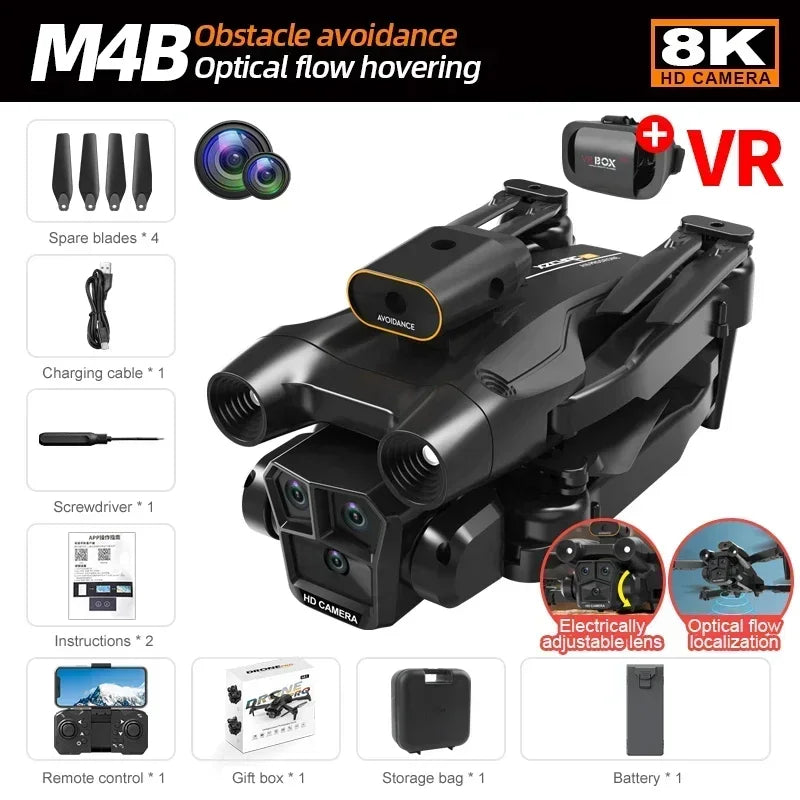 2024Uusi M4 Professional Drone 8K HD -kamera esteiden välttäminen laajakulmainen taitettava RC-helikopteri WIFI FPV korkeushelikopteri 3000M