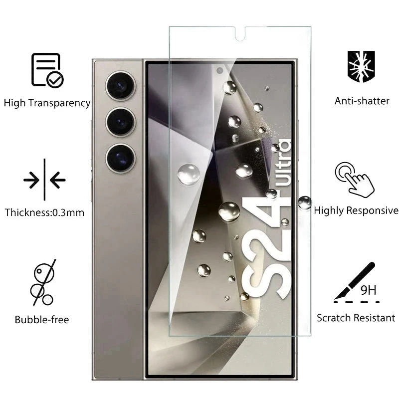 6in1 Tempered Glass For Samsung Galaxy S24 Ultra Screen Protector Camera Lens Protective Film S24 Plus S24+ S24Ultra Lens Glass