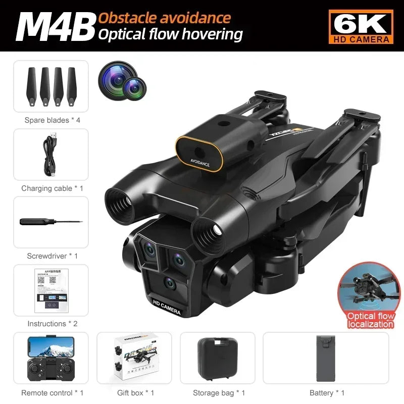 2024Uusi M4 Professional Drone 8K HD -kamera esteiden välttäminen laajakulmainen taitettava RC-helikopteri WIFI FPV korkeushelikopteri 3000M