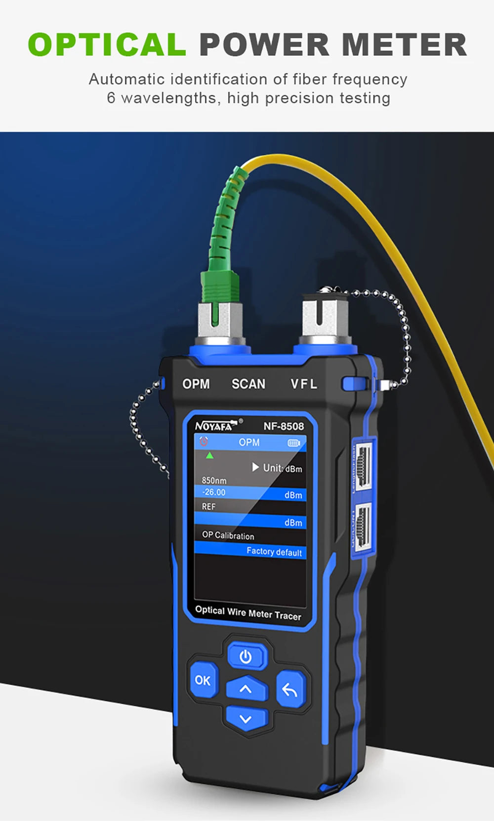 NOYAFA NF-8508 Cable Tracker LCD Display Network Tools Measure Length Wiremap Tester PoE Checker Optical Power Meter