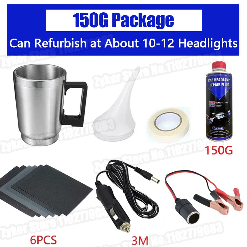 Car Headlight Polish Restoration Kit Automotive Headlight Care Tool Headlight Restoration Set Car Headlight Restoration Liquid