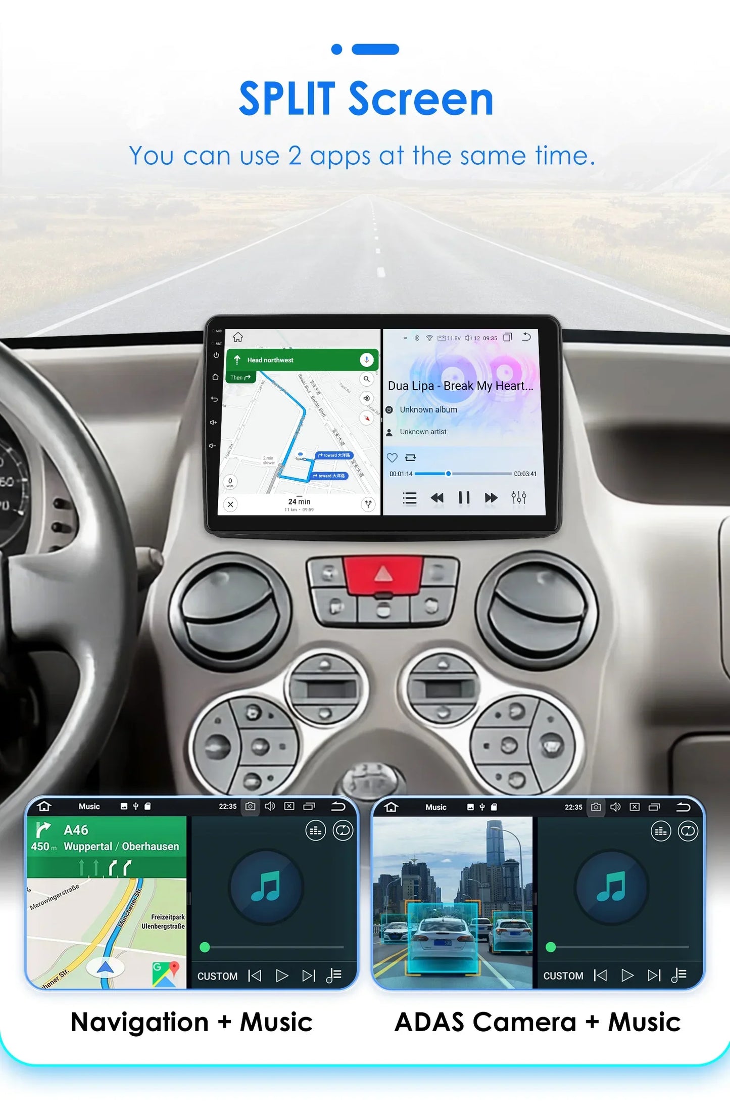 Android Radio Car Multimedia for Fiat Panda 2003 -2012 Android Auto Audio GPS 7862 Stereo Car CarPlay Intelligent Screen Player