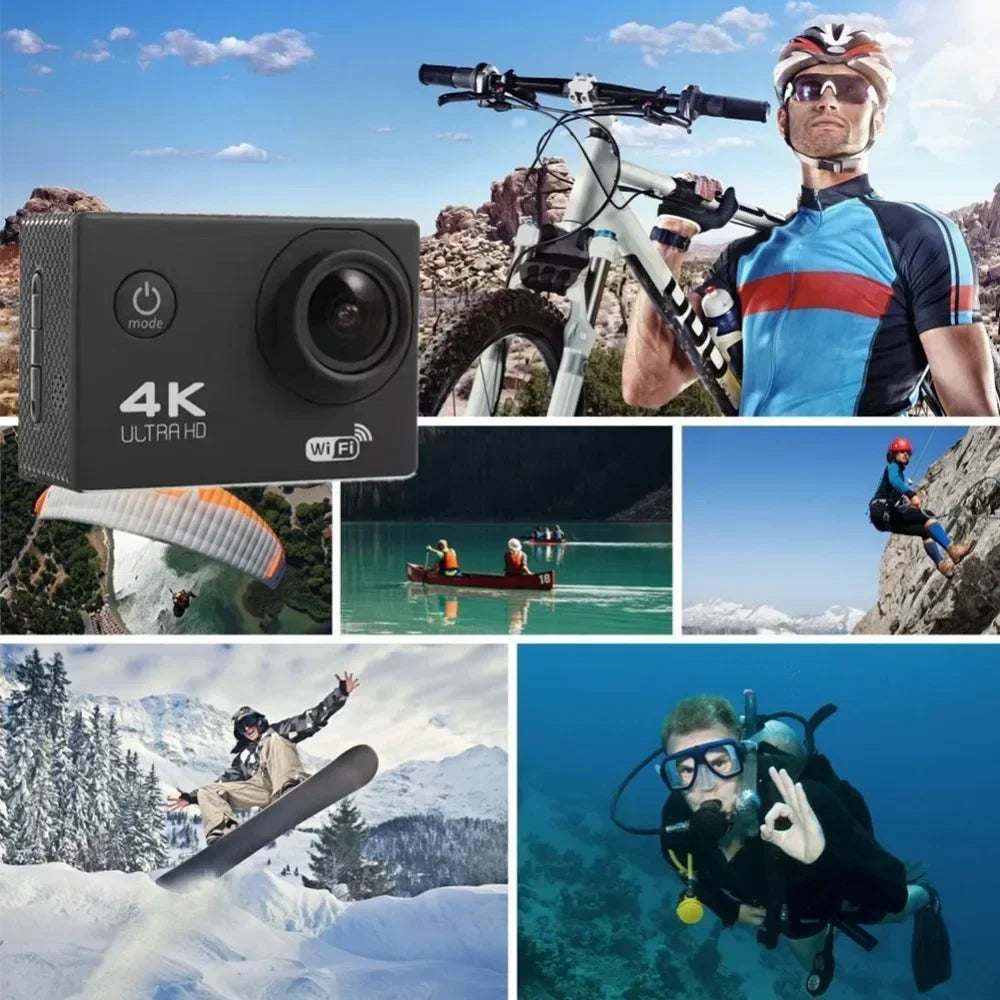 Action Camera Ultra HD 4K/30fps WiFi 2.0-inch 170D Underwater Waterproof Helmet Video Recording Cycling skiing Cameras Sport Cam