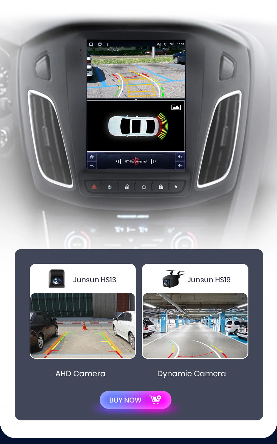 Junsun For Tesla Style Android Auto 4G Wireless Carplay DSP Car Radio Multimedia Player For Ford Focus MK 3 2012-2017 no 2din