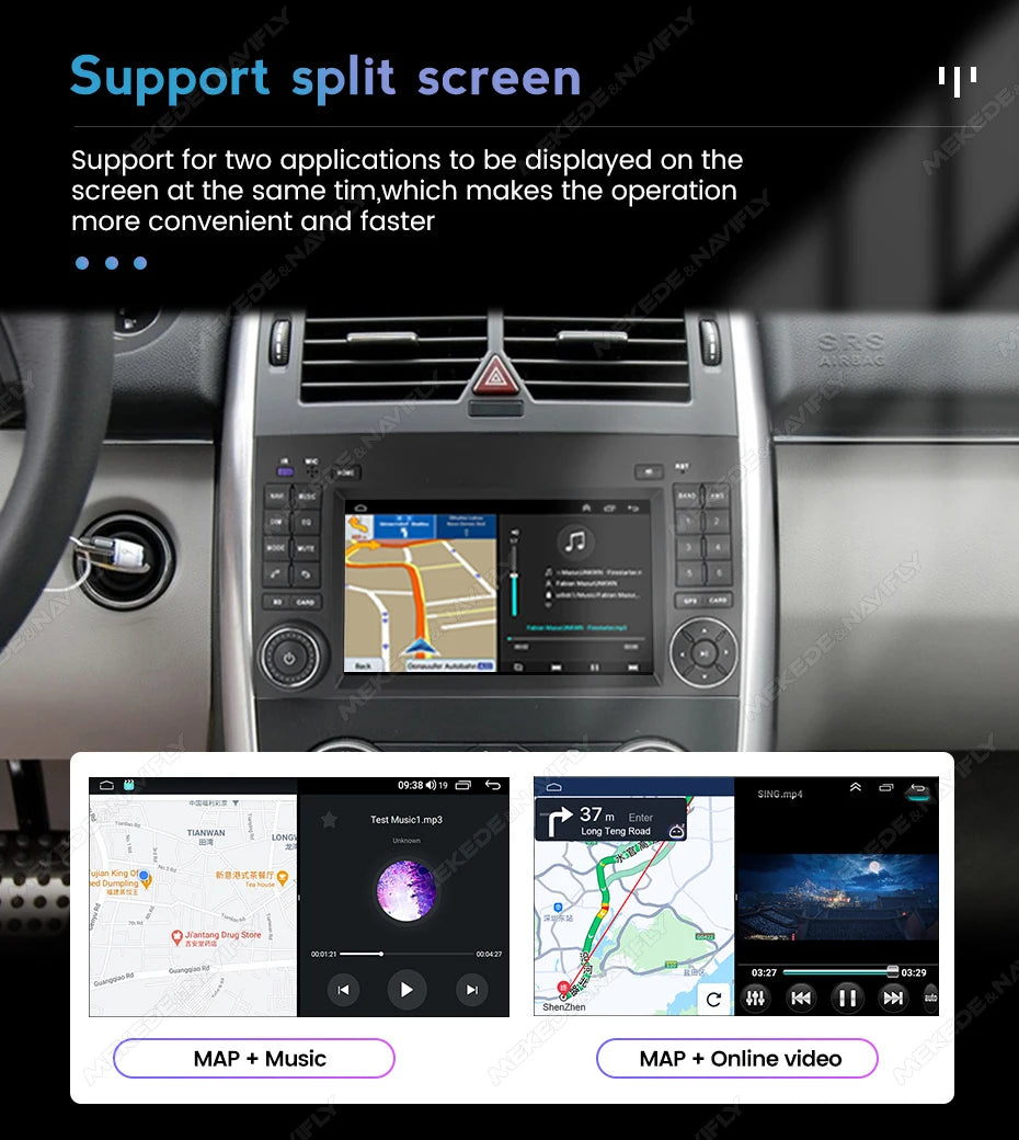 7" 2din Android Car Radio Stereo Video Player For Mercedes Benz B200 A B Class W169 W245 Viano Vito W639 Sprinter W906 Carplay