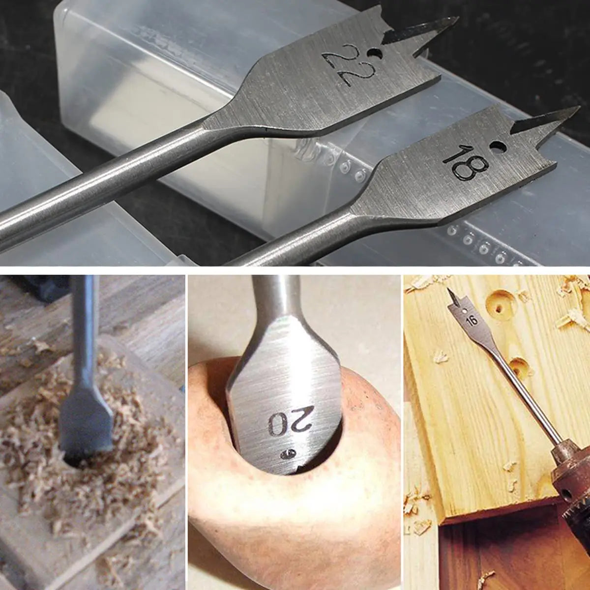 1pcs 10-55mm Durable Woodworking Tool Sets Flat Drill Long High-carbon Steel Wood Flat Drills Woodworking Spade Drill Bits