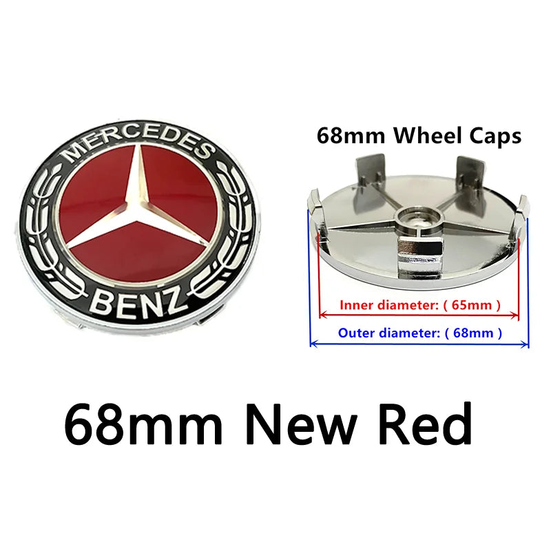 40pcs 56mm 60mm 68mm 75mm 3Pin For Wheel Hub Center Caps Mercedes Benz Emblem Car Rim Hubcap Badge Logo Auto Styling Accessories