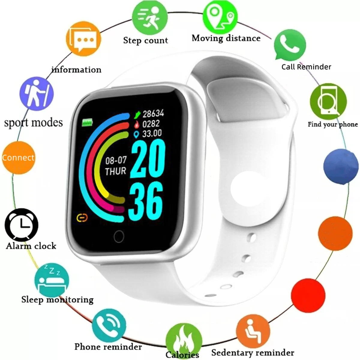 Älykello Miesten Naisten Rannekellot Älykellot Viesti Fitness Monitor Rannekoru Syntymäpäivä Lahja Elektroninen Kello Xiaomi Huaweille