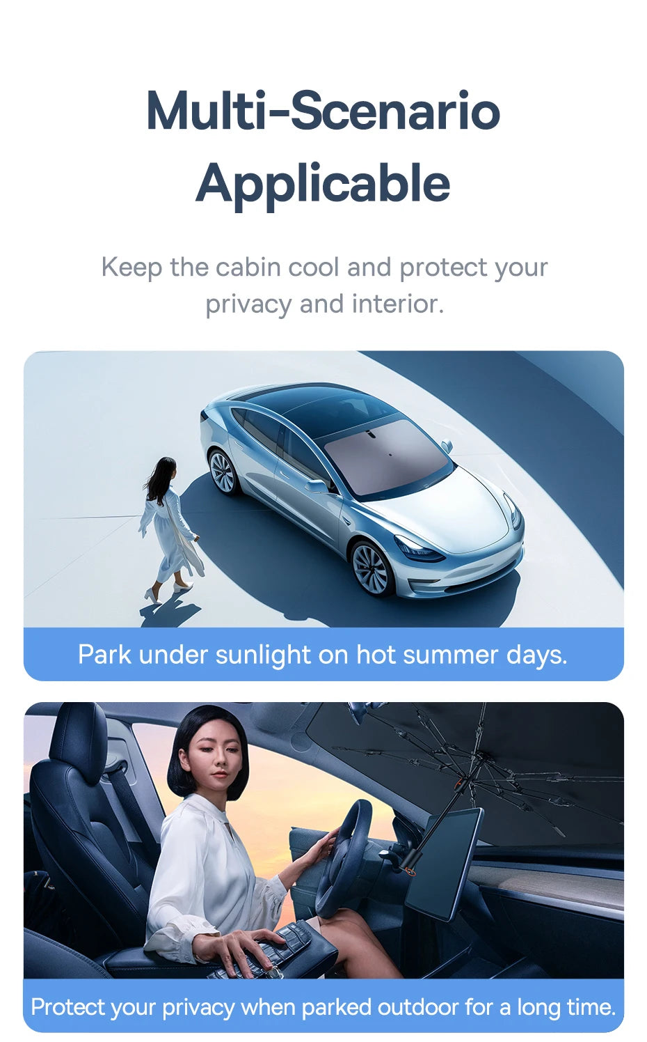 Baseus Windshield SunShade Umbrella Hemmed Edges Cover Protector Parasol Car Summer Sun Protection Front Window Sun Shade