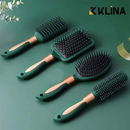KLINA Hieronta Ilmatyyny kampaharja Päänahan Hiusharja Detangle Anti Static Salon SPA Kampaamo Muotoilutyökalu Soikea Pyöreä