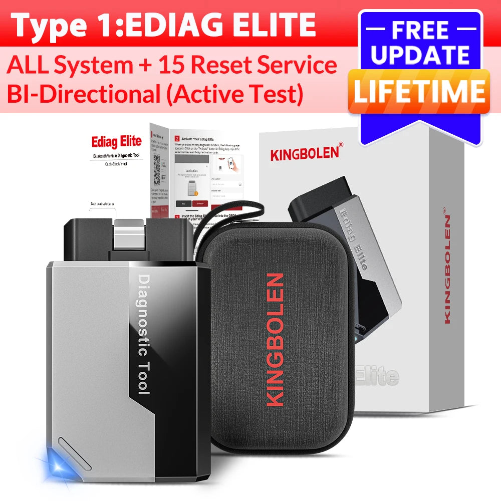 【Lifetime Free Update】KINGBOLEN EDIAG ELITE OBD2 Scanner All System Car Diagnostic Tool 15 Reset Bi directional CANFD Protocol