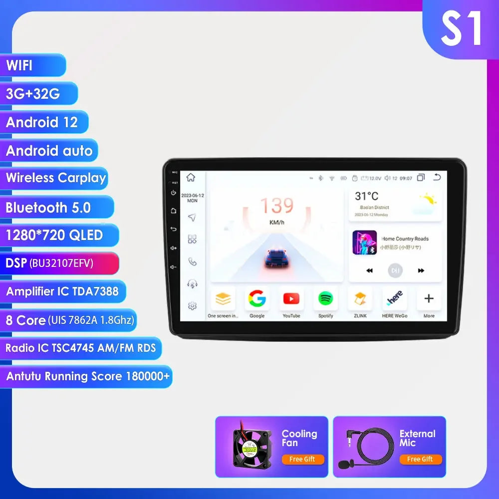 Android Radio Car Multimedia for Fiat Panda 2003 -2012 Android Auto Audio GPS 7862 Stereo Car CarPlay Intelligent Screen Player