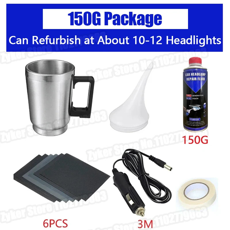Car Headlight Polish Restoration Kit Automotive Headlight Care Tool Headlight Restoration Set Car Headlight Restoration Liquid