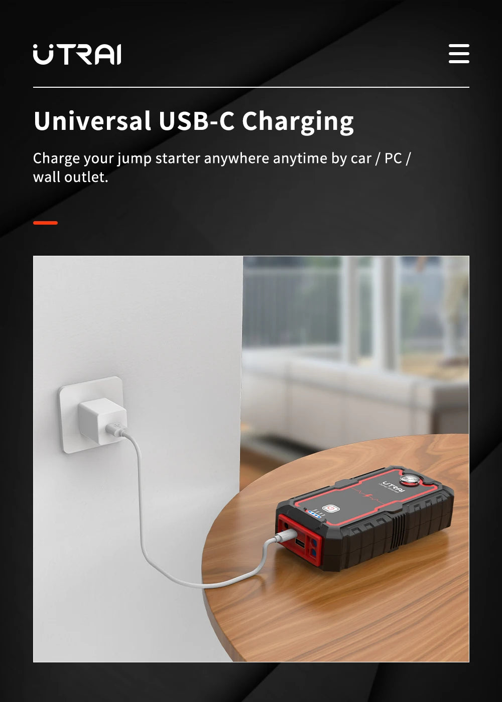 UTRAI 2000A Jump Starter Power Bank Portable Charger Starting Device For 8.0L/6.0L Emergency Car Battery Jump Starter