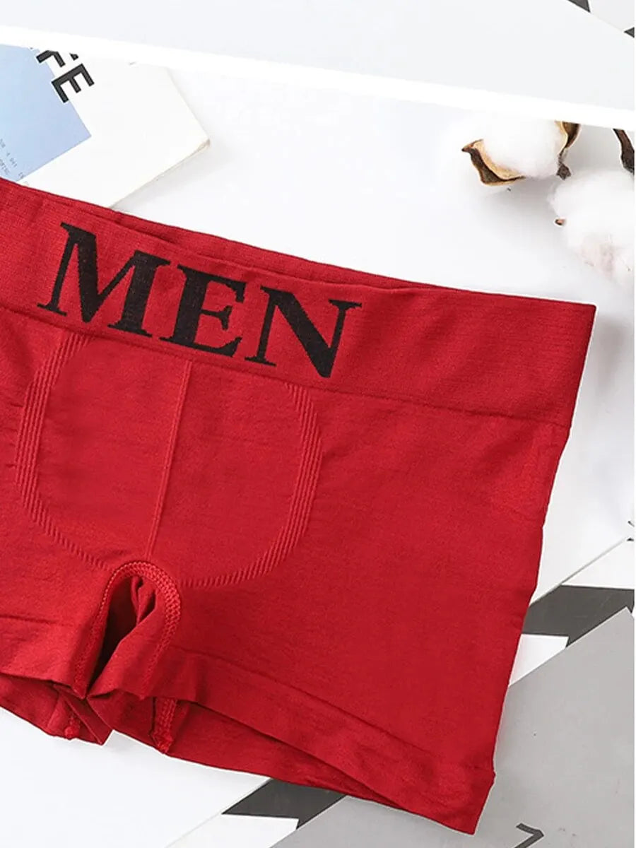 5 PCs Men's High Elastic Plain Color Comfortable Boxer Briefs Panties Breathable Pantyhose