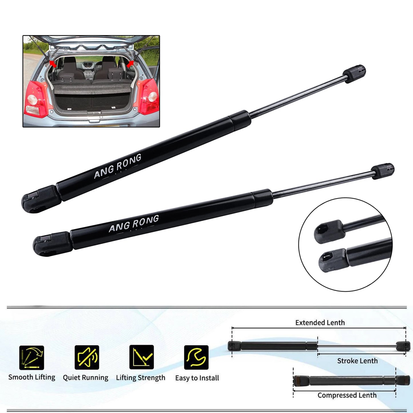Rear Boot Tailgate Gas Support Lifter Struts For Suzuki Alto VII GF 2009-2014