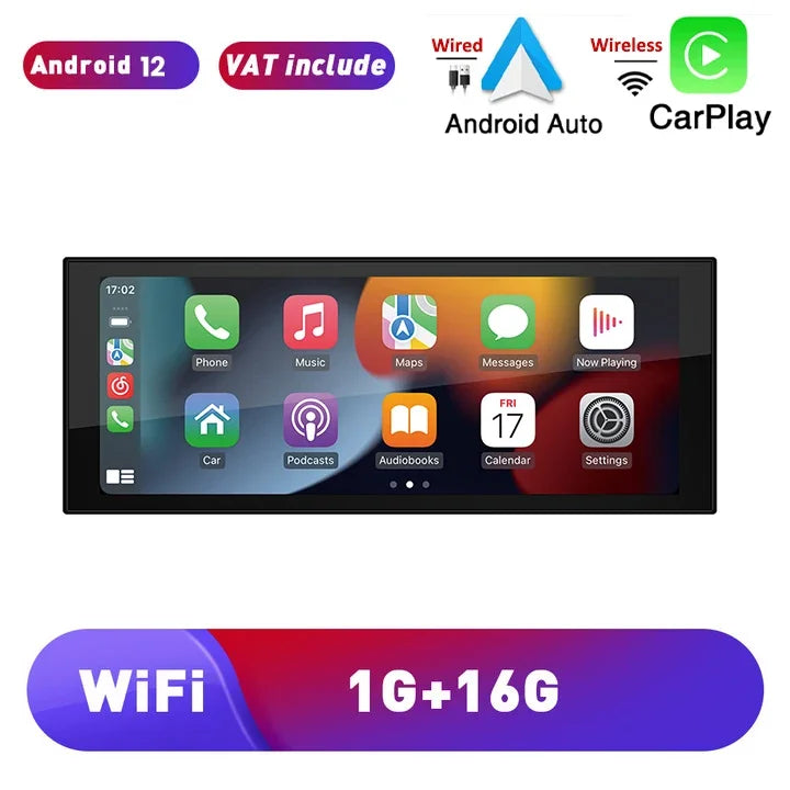 1 Din Android Car Radio Wireless CarPlay Mirror Link Bluetooth WiFi Android-Auto 6.86 Inches GPS Navigation Multimedia Player