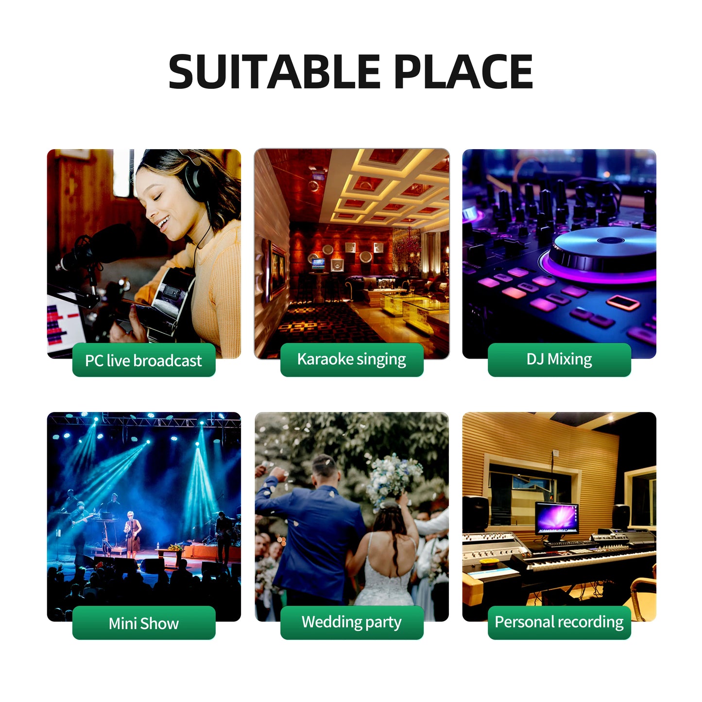 Debra 4 Channels Audio Mixer UHF Wireless Microphone Audio Interface Mixing Console Bluetooth Record PC  Delay Repaeat Effect