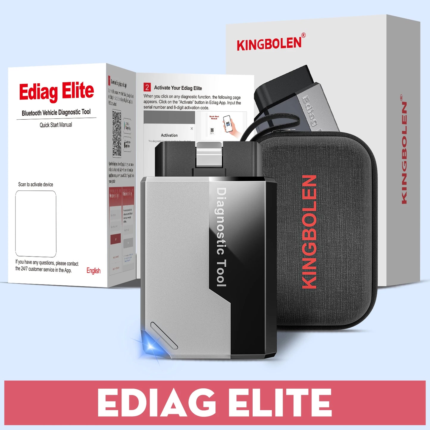 【Lifetime Free Update】KINGBOLEN EDIAG ELITE OBD2 Scanner All System Car Diagnostic Tool 15 Reset Bi directional CANFD Protocol