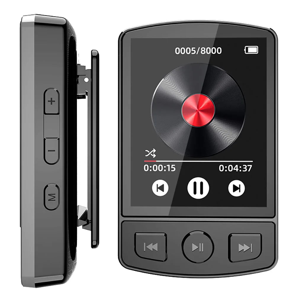 MP3 Player Portable Sport Clip Walkman HiFi Sound Bluetooth-Compatible 5.0 Student Walkman 1.8 Inch Screen with FM Radio E-Book