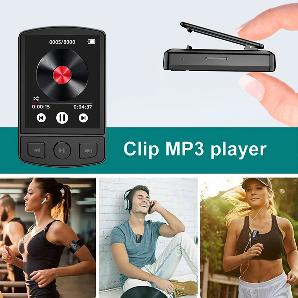 MP3 Player Bluetooth 5.2 1.77 inch Screen Music Player with Speakers Lossless Sound Quality with Recording E-Book Video Playing