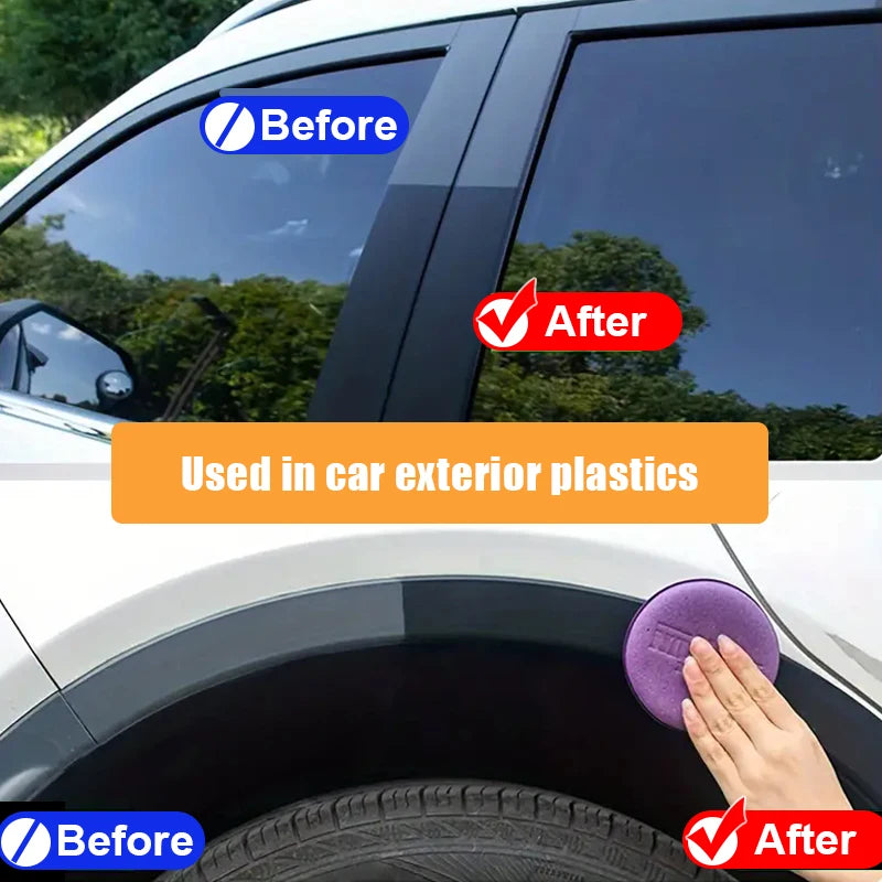 Car Plastic Restorer Crystal Clear Auto Interior Leather & Panel Renewal Wax Coating Agent Back To Black Gloss Car Wax Polish