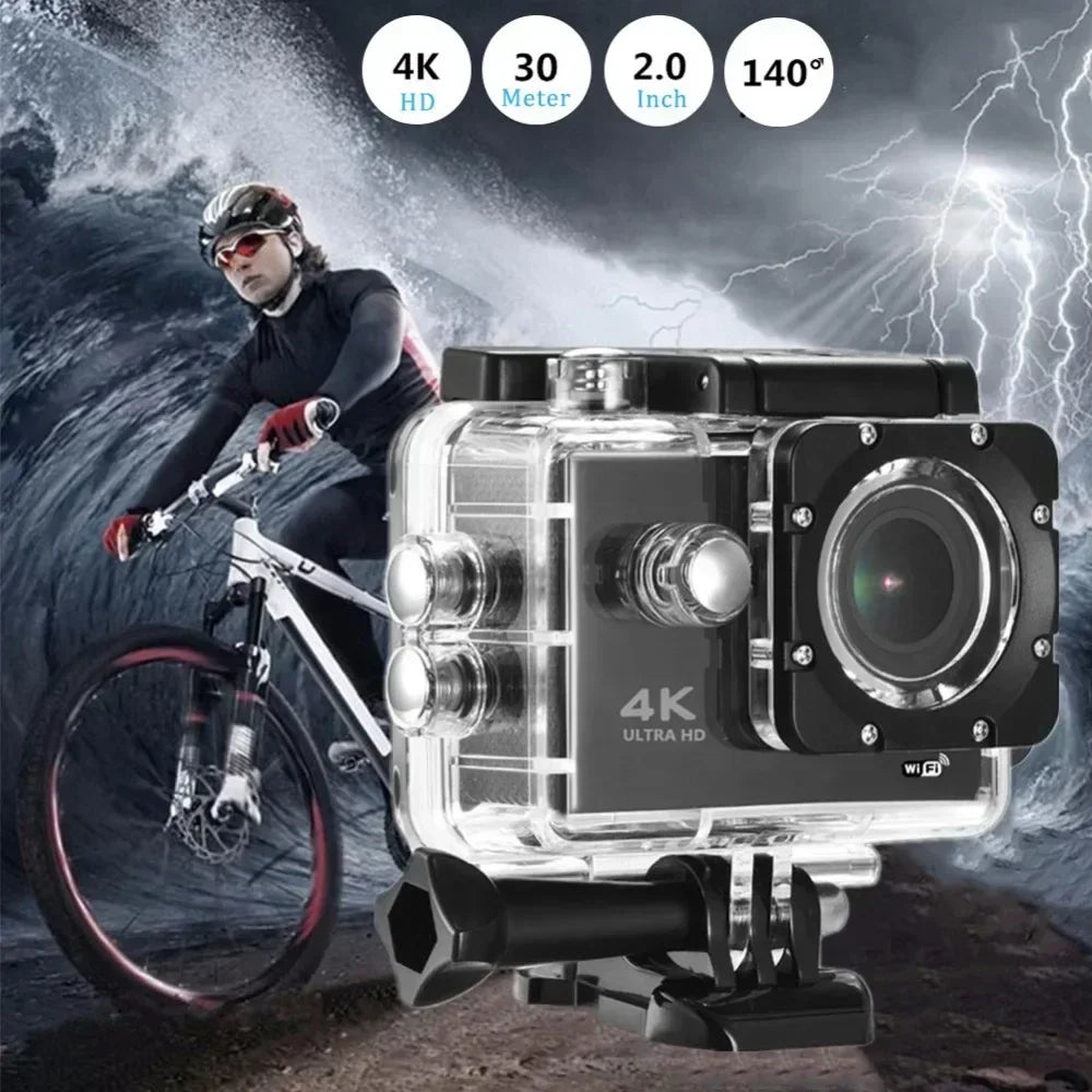 Action Camera Ultra HD 4K/30fps WiFi 2.0-inch 170D Underwater Waterproof Helmet Video Recording Cycling skiing Cameras Sport Cam