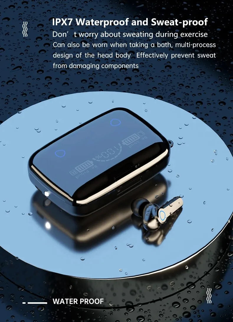 M19 Bluetooth Headset Wireless Tws Gaming Support Noise-cancelling Touch In-ear Mini Emergency Power Bank Headset