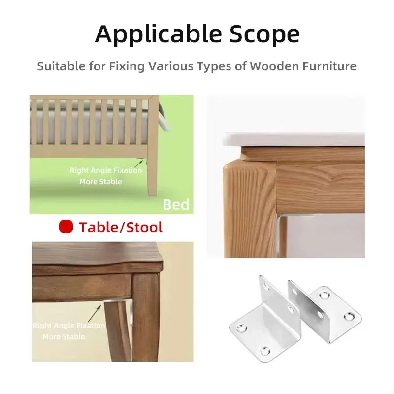20PCS L-Shaped Corner Code 90 Degree Laminated Furniture Plate Hardware Right Angle Bracket Cabinets Small Connectors