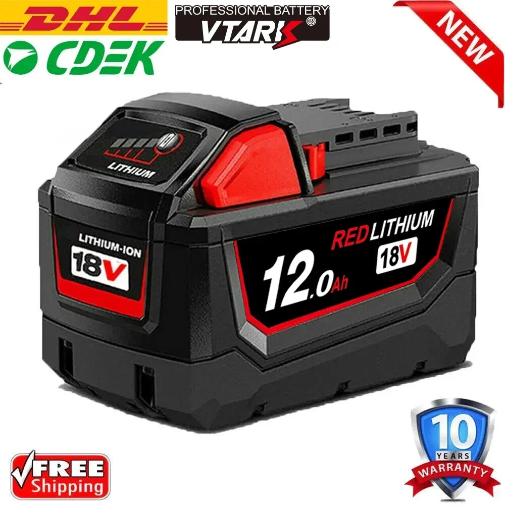 For Milwaukee M18 Battery 18V 12.0Ah 9.0Ah Replacement Lithium Battery for Milwaukee M18 48-11-1815 48-11-1850 2604-22 Battery