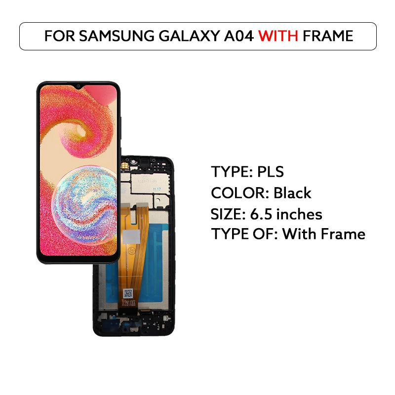 For Samsung Galaxy A04 LCD Display Touch Screen Digitizer Assembly 6.5" A045F A045F A045M LCD Display Replacement Repair Parts