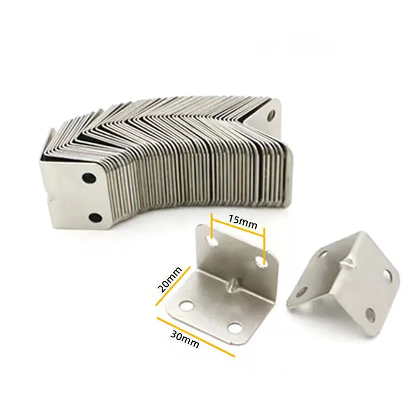 20PCS L-Shaped Corner Code 90 Degree Laminated Furniture Plate Hardware Right Angle Bracket Cabinets Small Connectors