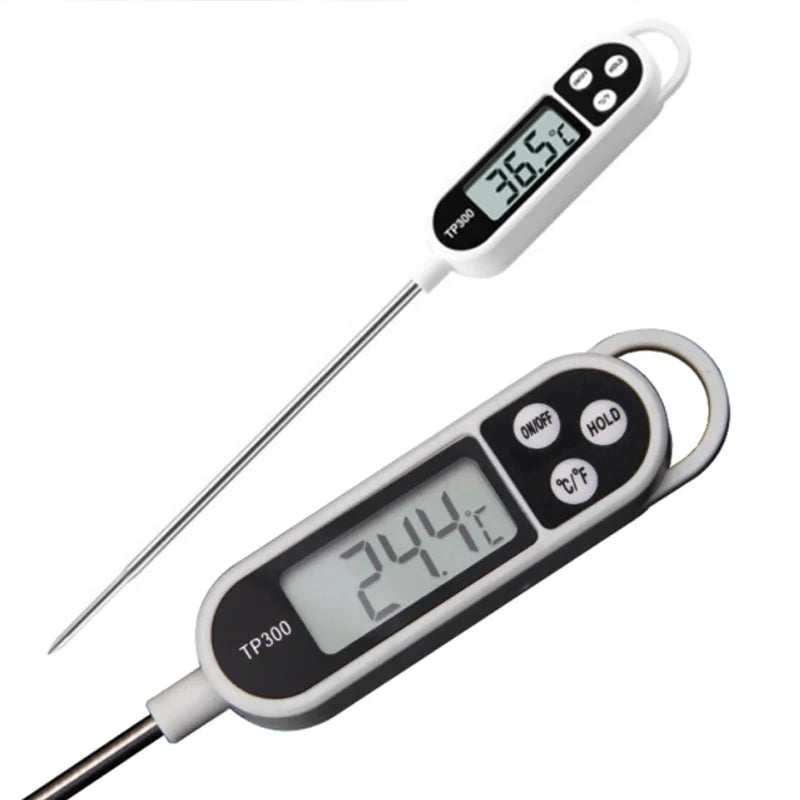 Food Thermometer Digital Real-Time Reading Meat And Beverage Thermometer With LCD Display And Probe Electronic Kitchen Thermomet