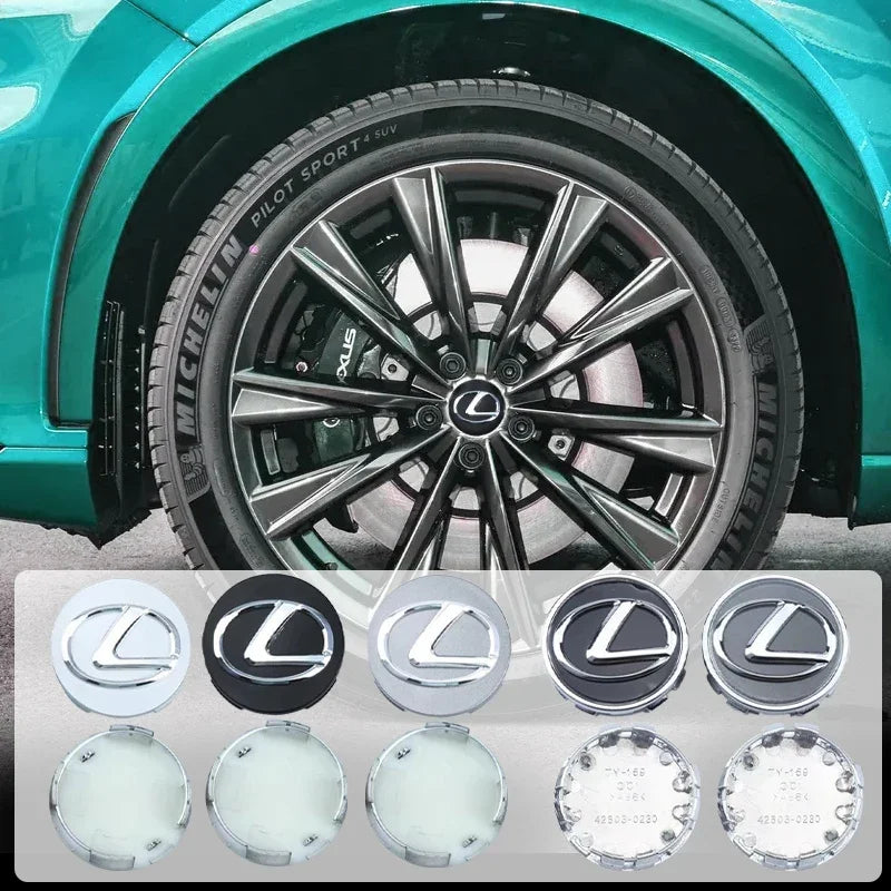 4PCS 62mm Car Wheel Center Hub Emblem For Lexus ES240 ES250 ES350 IS250 IS300 RX270 GS NX300 RX300 RX350 RX400H SL430 CT200