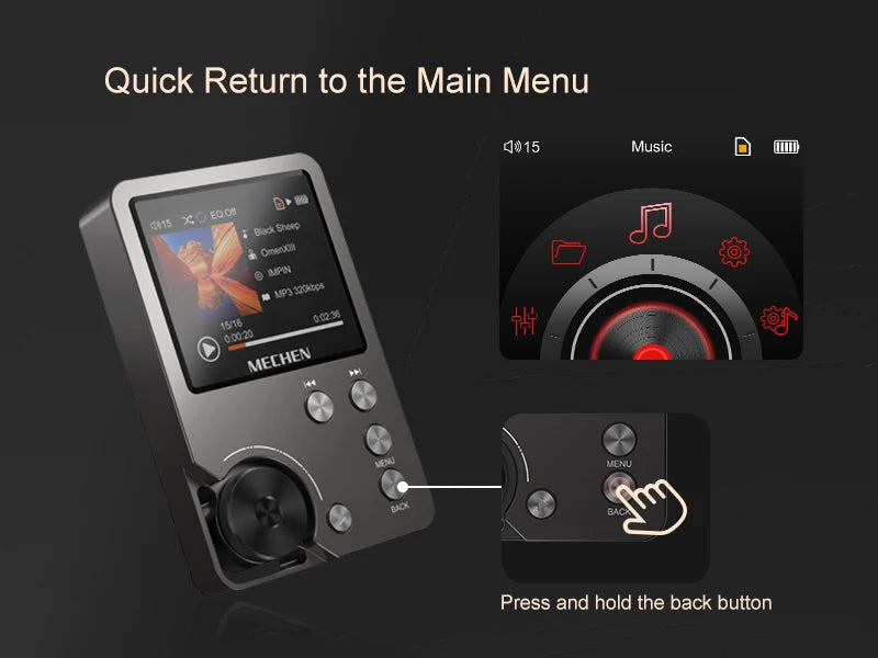 High Quality Lossless MP3 Player/MECHEN-M30/HiFi/with 64GB Memory Card Support Up to 256GB