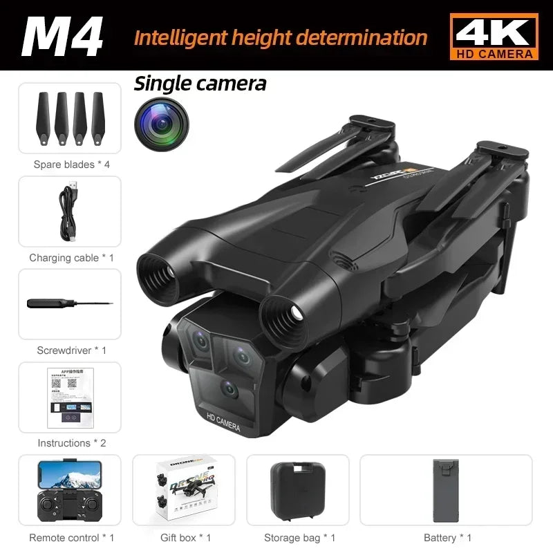 2024Uusi M4 Professional Drone 8K HD -kamera esteiden välttäminen laajakulmainen taitettava RC-helikopteri WIFI FPV korkeushelikopteri 3000M