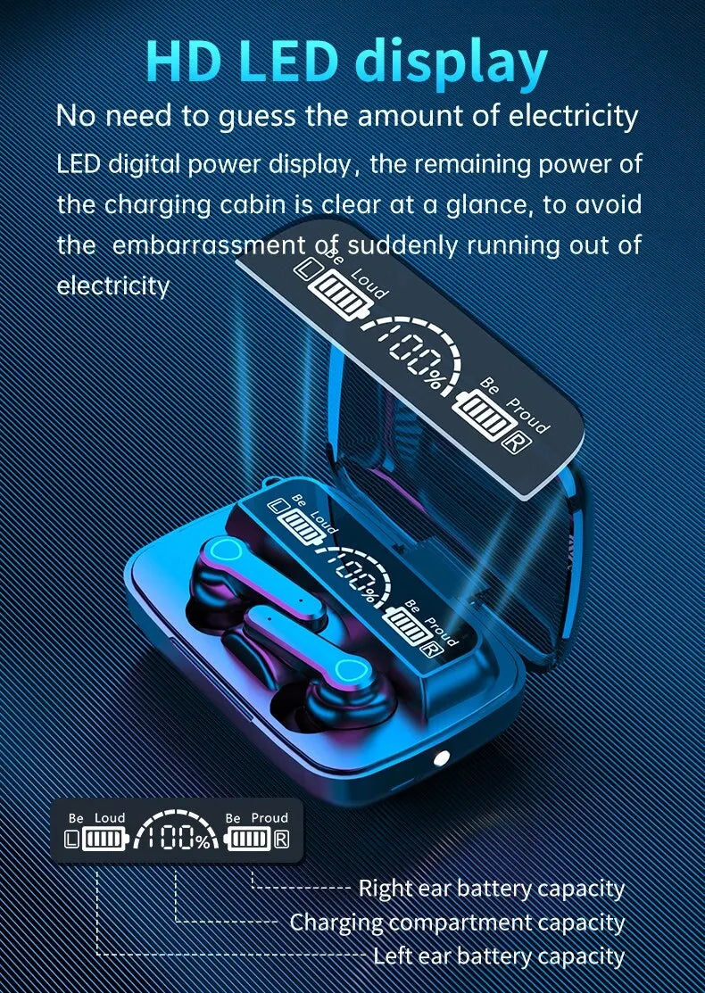 M19 Bluetooth Headset Wireless Tws Gaming Support Noise-cancelling Touch In-ear Mini Emergency Power Bank Headset