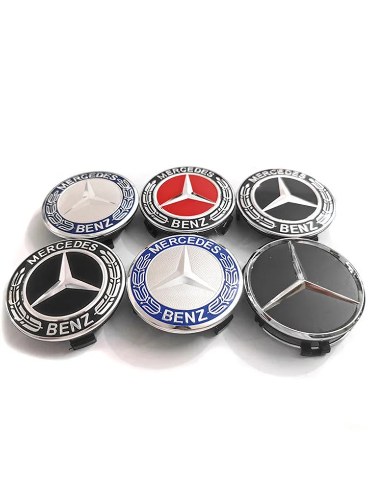 80pcs 76mm 75mm Wheel Center Hub Caps Car Rims Dust-Proof Cover Badge Logo Styling  Accessories A1714000025 New Black Blue Wheat