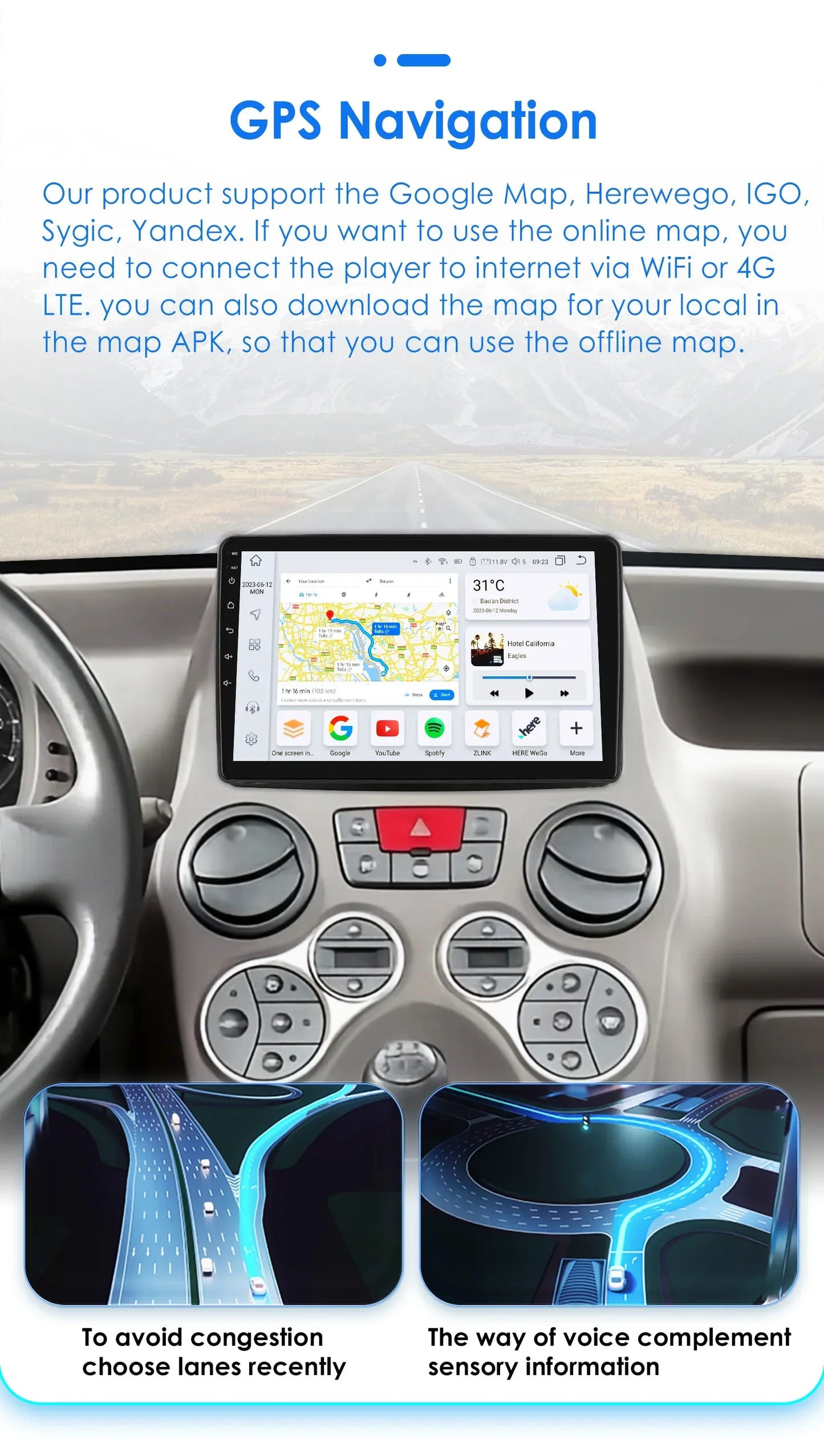Android Radio Car Multimedia for Fiat Panda 2003 -2012 Android Auto Audio GPS 7862 Stereo Car CarPlay Intelligent Screen Player