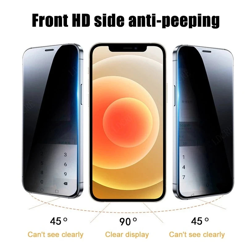 4Pcs For Xiaomi Redmi 13C Glass Redmi 13C Screen Protector Phone Cover Protective 9H Anti-Spy Privacy Tempered Glass Redmi 13C