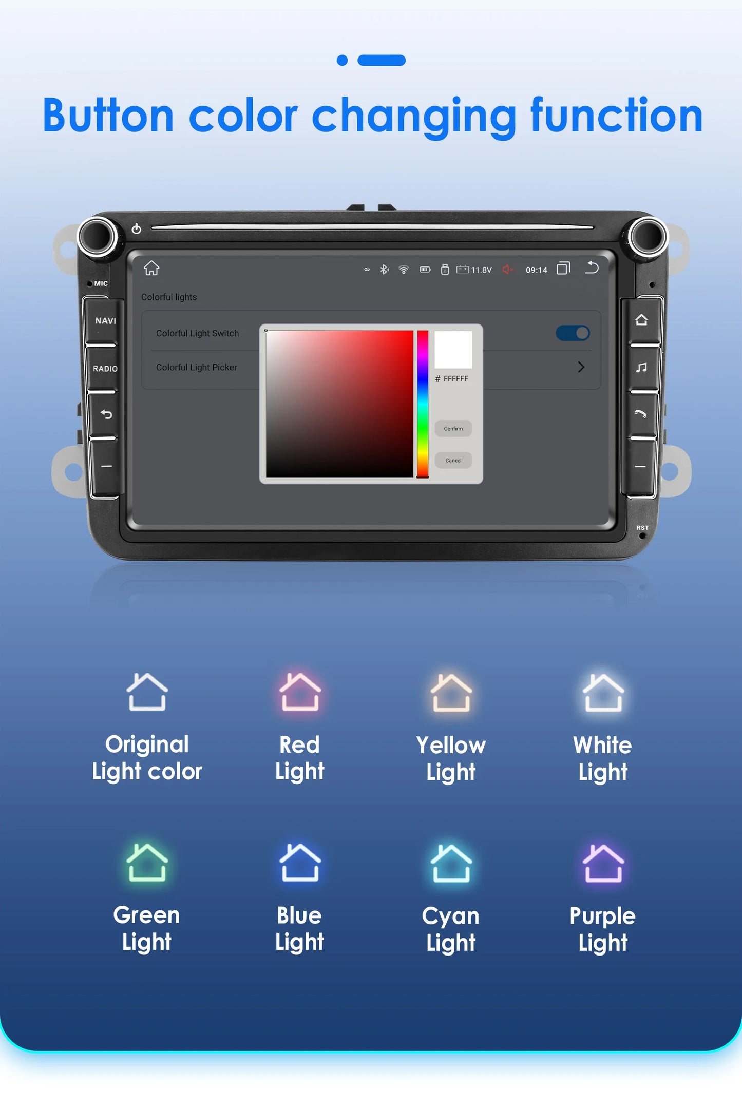 2din Android Car Radio GPS for Volkswagen Skoda VW Tiguan Touran Caddy Jetta Polo Passat Seat Multimedia Player Stereo AutoRadio