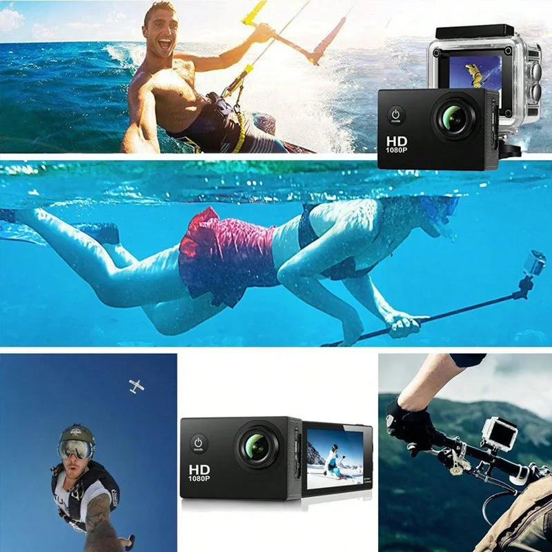Ulkourheilukamera, vedenpitävä sukelluspyörätallennin, DV Panoramic 2 tuuman näytön autotallennin, HD Mini -monitoimikamera