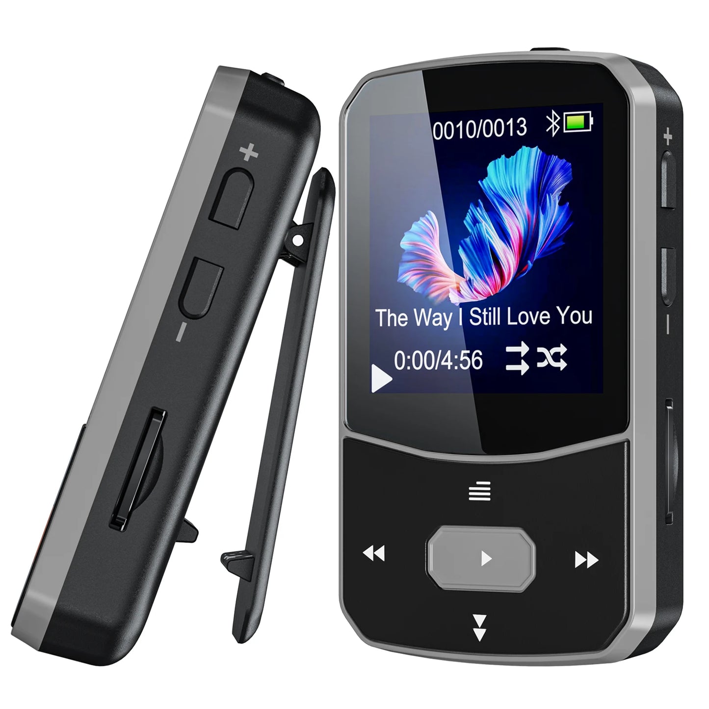 RUIZU X52 Sport Bluetooth 5.0 MP3 Music Player  Clip Mini Portable Walkman with Screen FM,Recorder,E-Book,Clock,Pedometer