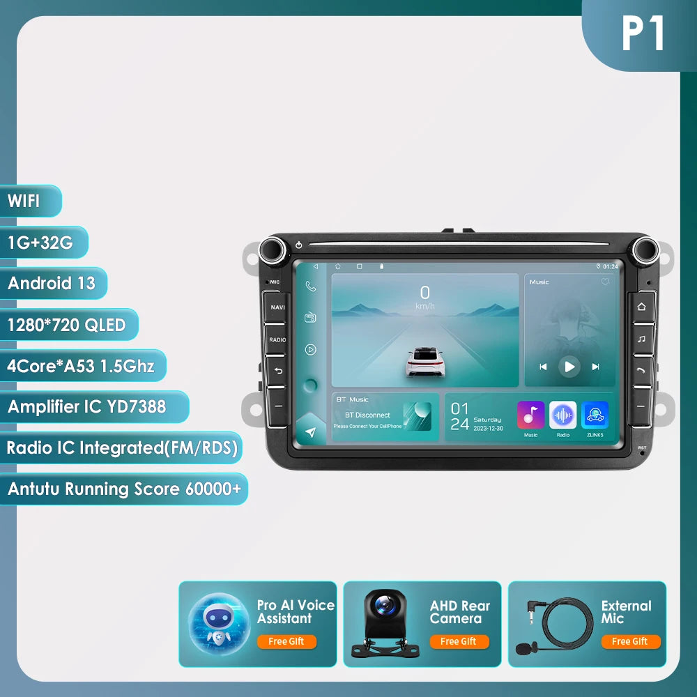 2din Android Car Radio GPS for Volkswagen Skoda VW Tiguan Touran Caddy Jetta Polo Passat Seat Multimedia Player Stereo AutoRadio