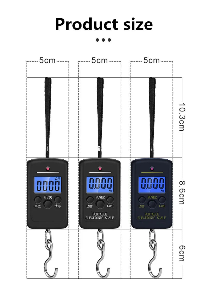 1PC Multifunctional Mini 40kg10g Electronic Hanging Fishing Luggage Balanca Portable Digital Handy Pocket Weight Hook Scale tool