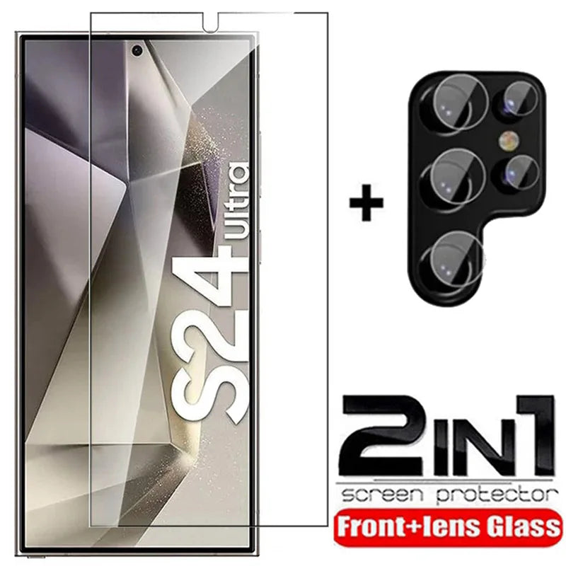 6in1 Tempered Glass For Samsung Galaxy S24 Ultra Screen Protector Camera Lens Protective Film S24 Plus S24+ S24Ultra Lens Glass